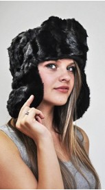 Rusiško stiliaus audinės kailio kepurė